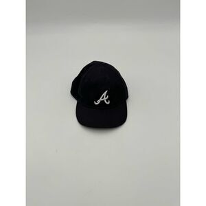 Vintage New Era Atlanta Braves '47 Brand Clean Up‎ Black Hat White Logo Outdoor
